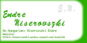 endre miserovszki business card